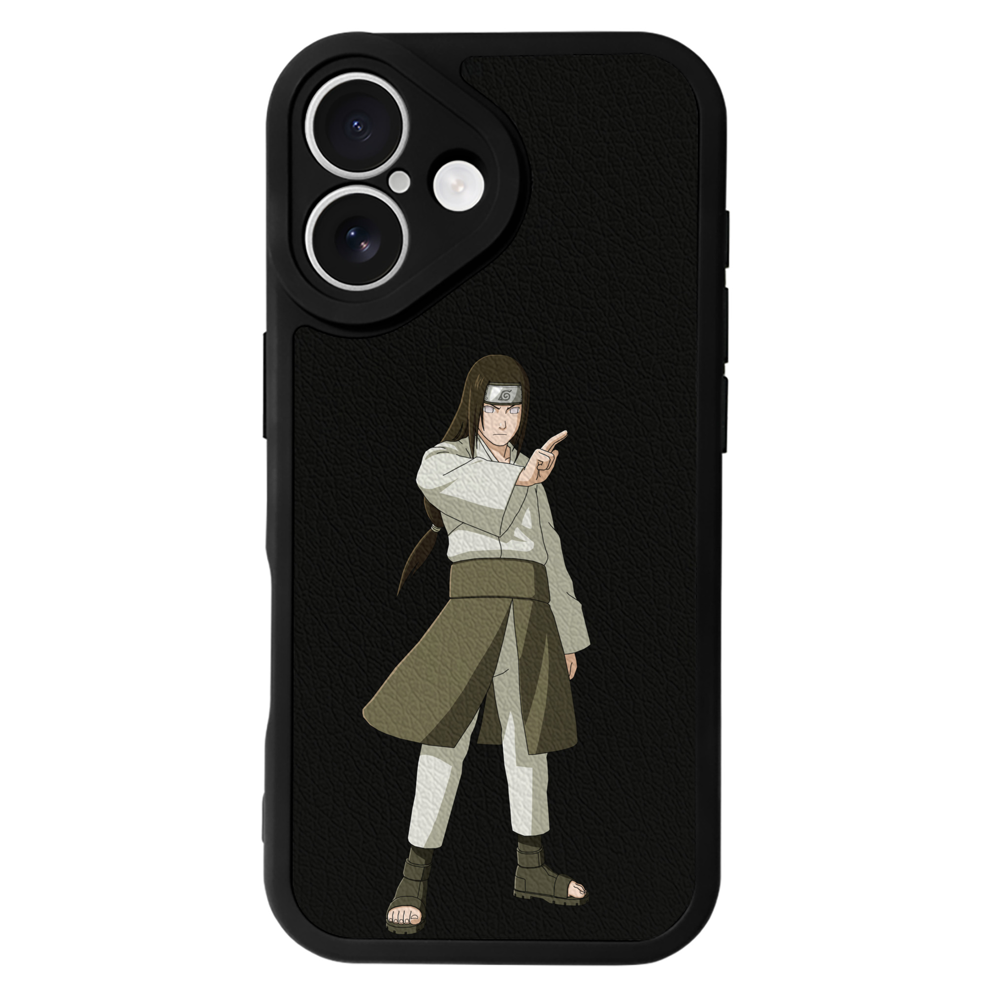 （画像用） NARUTO -ナルト- 日向ネジ Hyūga Neji 【iPhone 16シリーズ対応】シリコンスマホケース（レザー調） 材質：シリコン